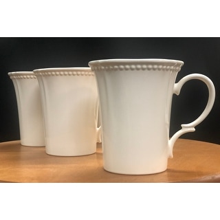 Red Vanilla Pinpoint White Mug 14oz Set/4