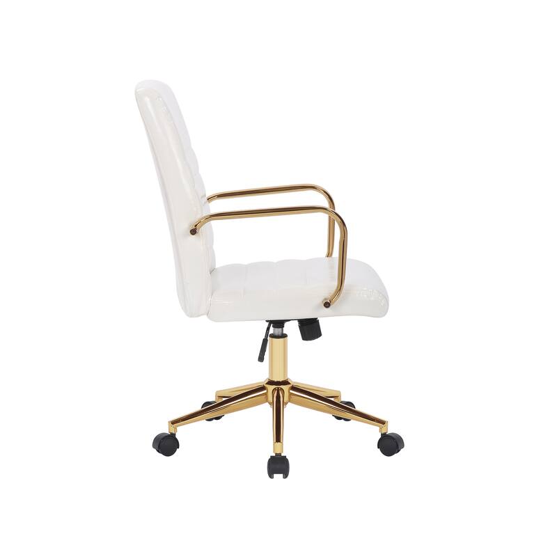 Porthos Home Franco Swivel Office Chair, PU Leather, Roller Wheels