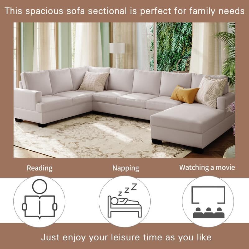 Fashionable And Modern Large Upholstered U-Shape Sectional Sofa,Extra ...