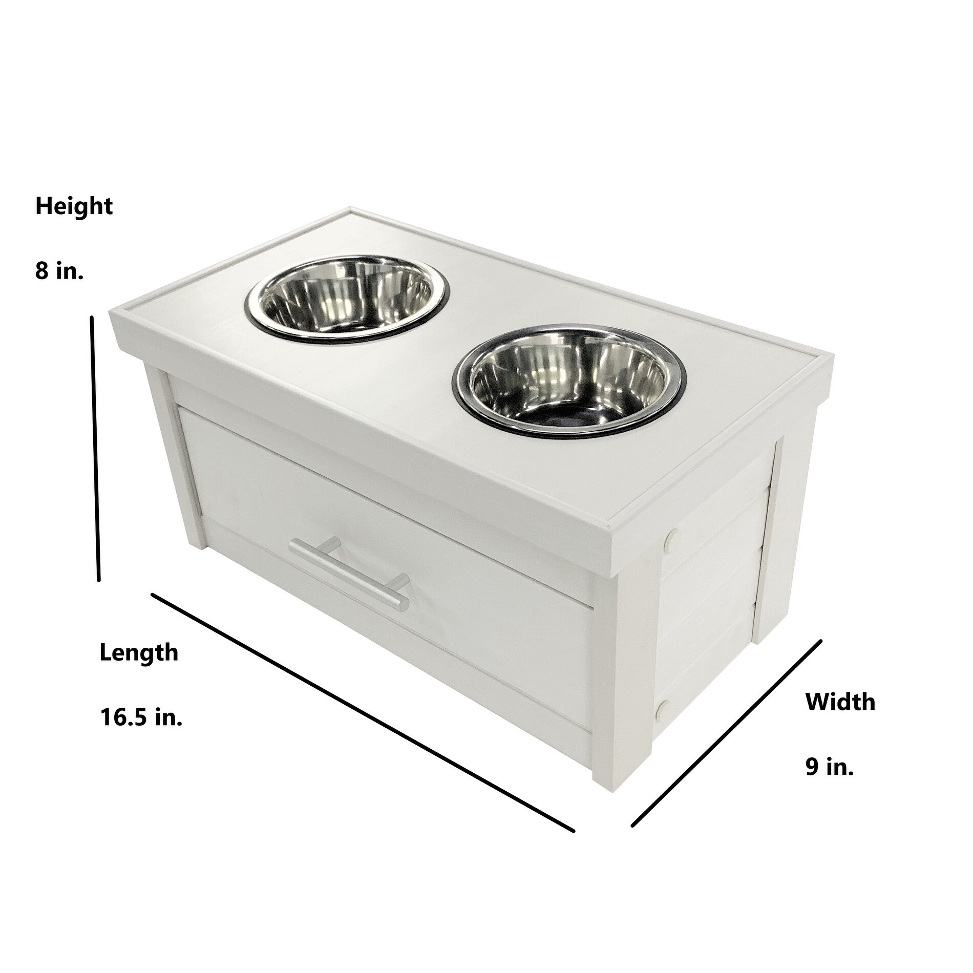 large dog feeder with storage