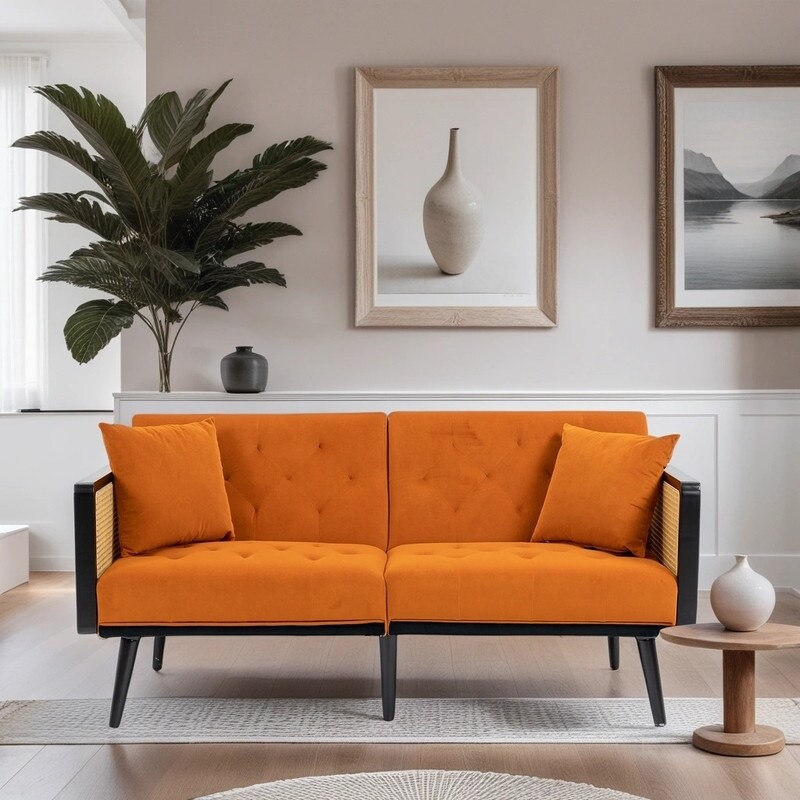 Couch with shop fold down back