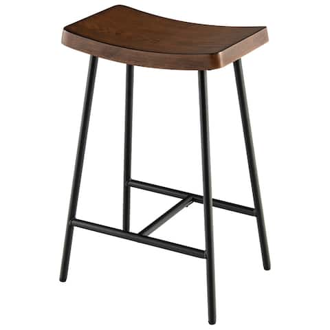 Costway Industrial Saddle Stool Counter Height Bar Stool Dining Pub - See Details