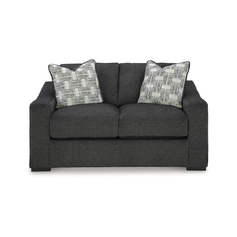 Signature Design by Ashley Wryenlynn Black Loveseat - 67"W x 40"D x 40"H