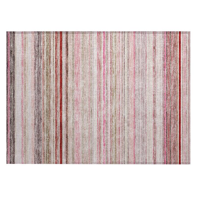 Machine Washable Indoor/ Outdoor Ombre Stripes Chantille Rug