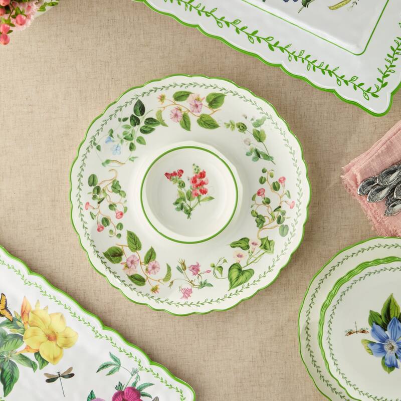 Certified International Mirabella 14" Chip & Dip Server - 14.00"L x 14.00"W x 1.50"H