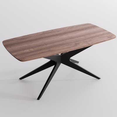 Modern Dining Table for 4, Kitchen Table with Wooden Top