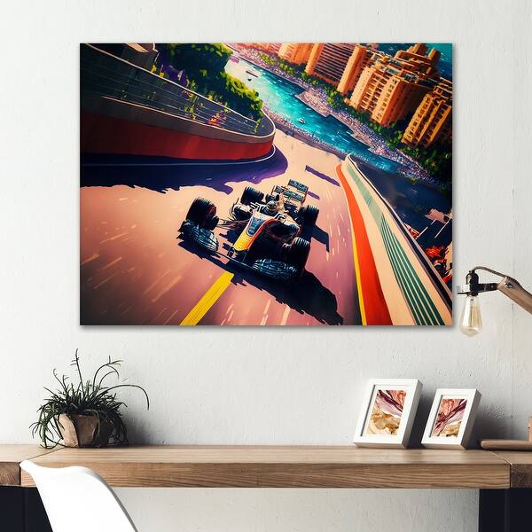 Designart 'Racing car in Monaco GP IX' Cars Race Car Formula 1 Metal ...