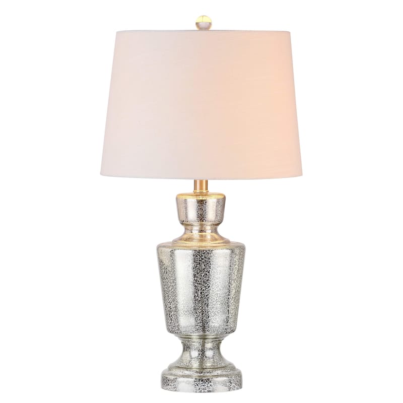 Estelle 26.5" Glass LED Table Lamp, Silver/Ivory by JONATHAN Y