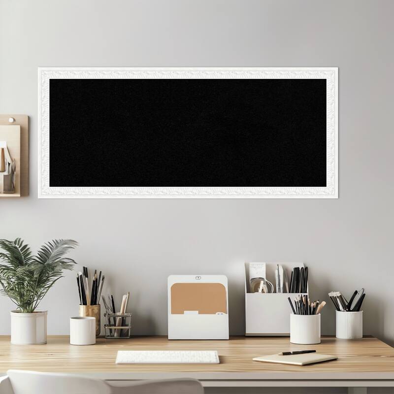 Bethany White Wood Framed Cork Board - Bulletin Board, Organization Board, Pin Board