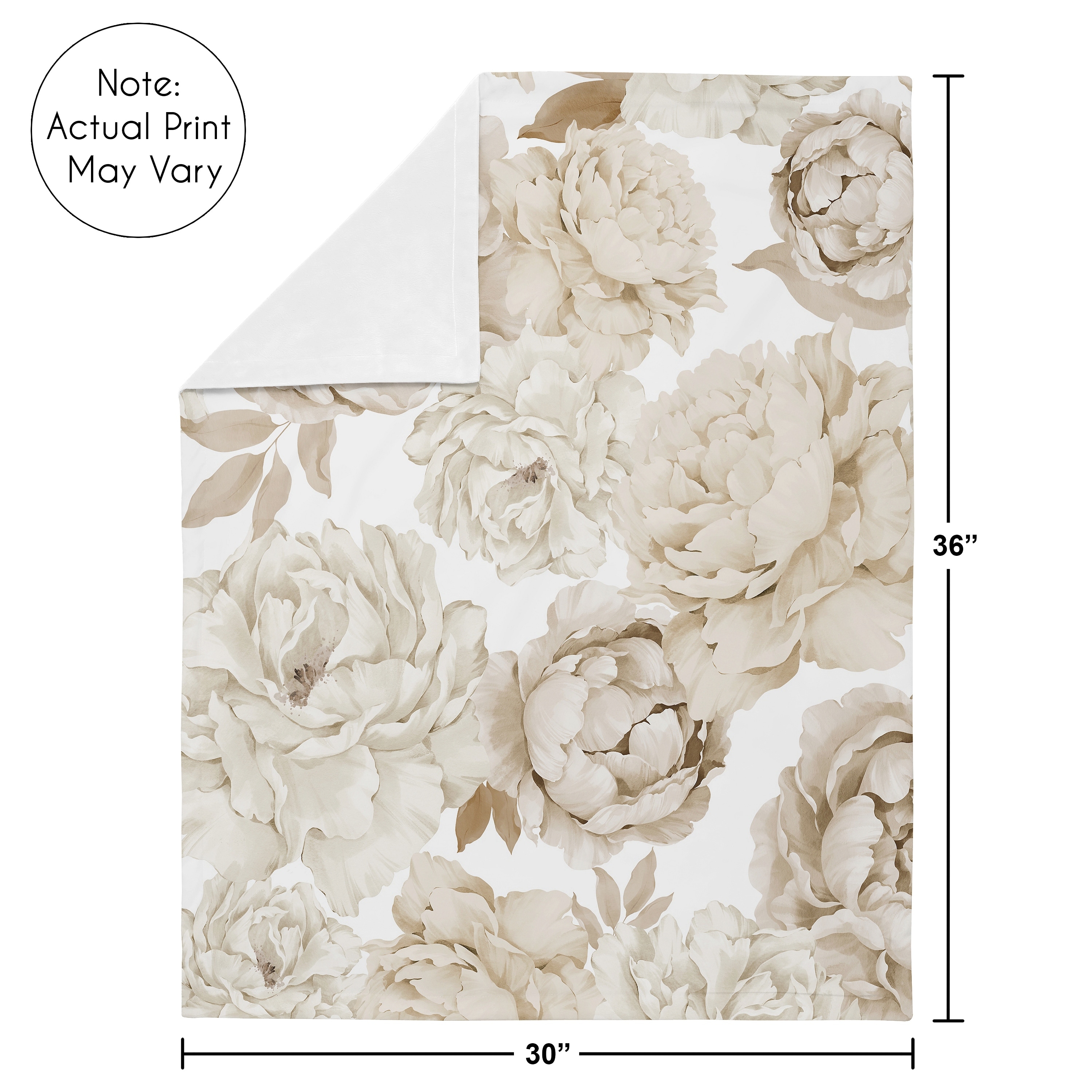 Sweet Jojo Designs Baby Swaddle Blanket – Shabby Chic Floral Print With Soft Minky Back - View #3