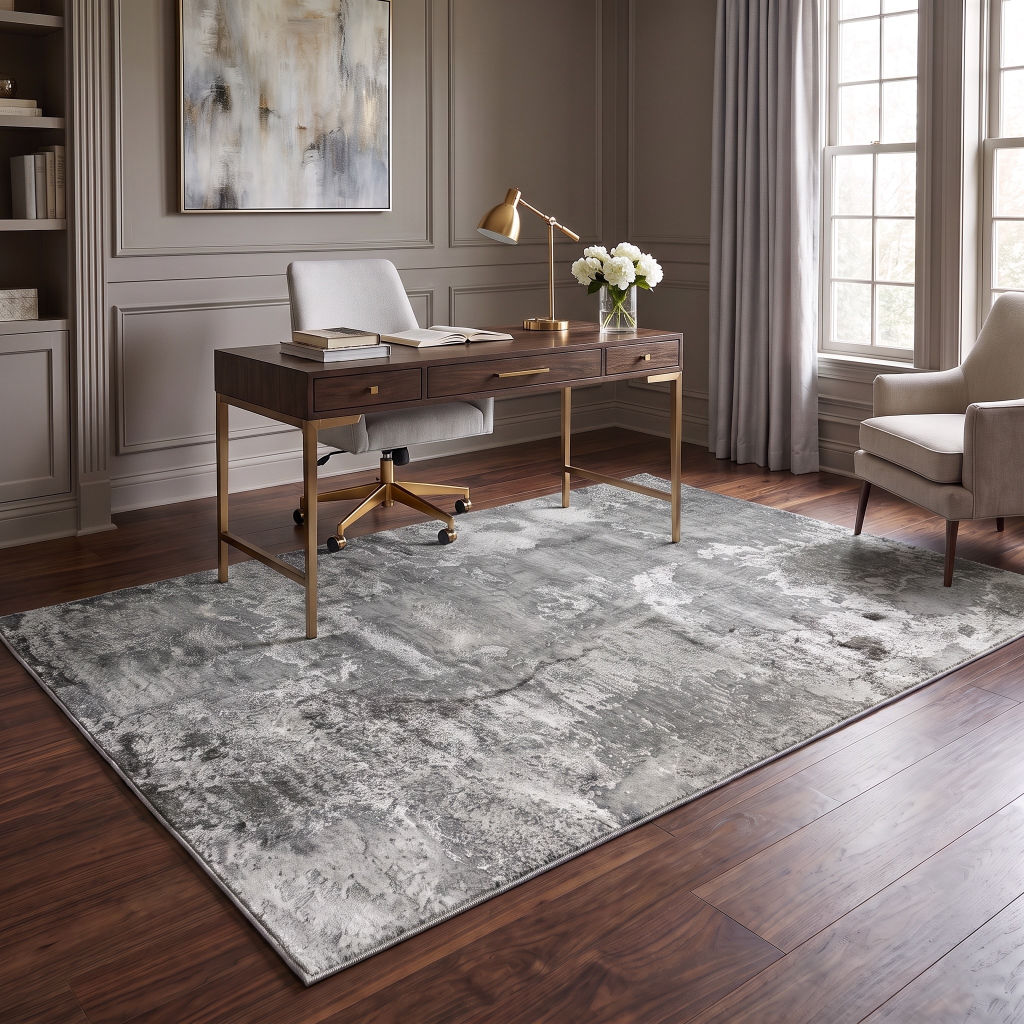 MDA Rugs Hania Collection Grey Modern Abstract Area Rug