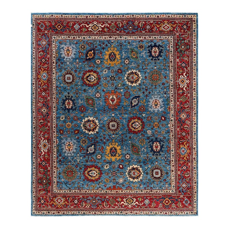 Serapi One-of-a-Kind Hand-Knotted Area Rug - Light Blue, 8' 1" x 9' 8" - 8' 1" x 9' 8"