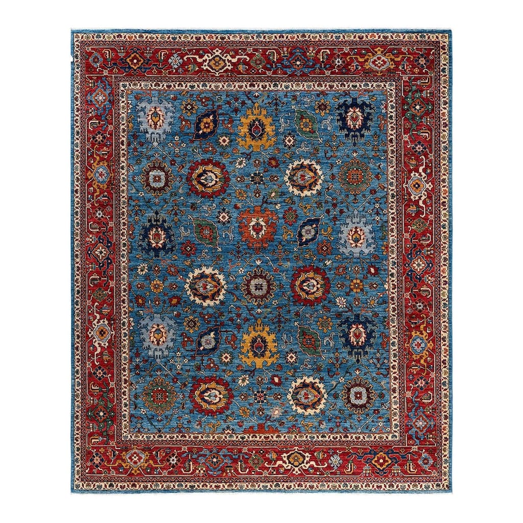 Serapi One-of-a-Kind Hand-Knotted Area Rug - Light Blue, 8' 1" x 9' 8" - 8' 1" x 9' 8"