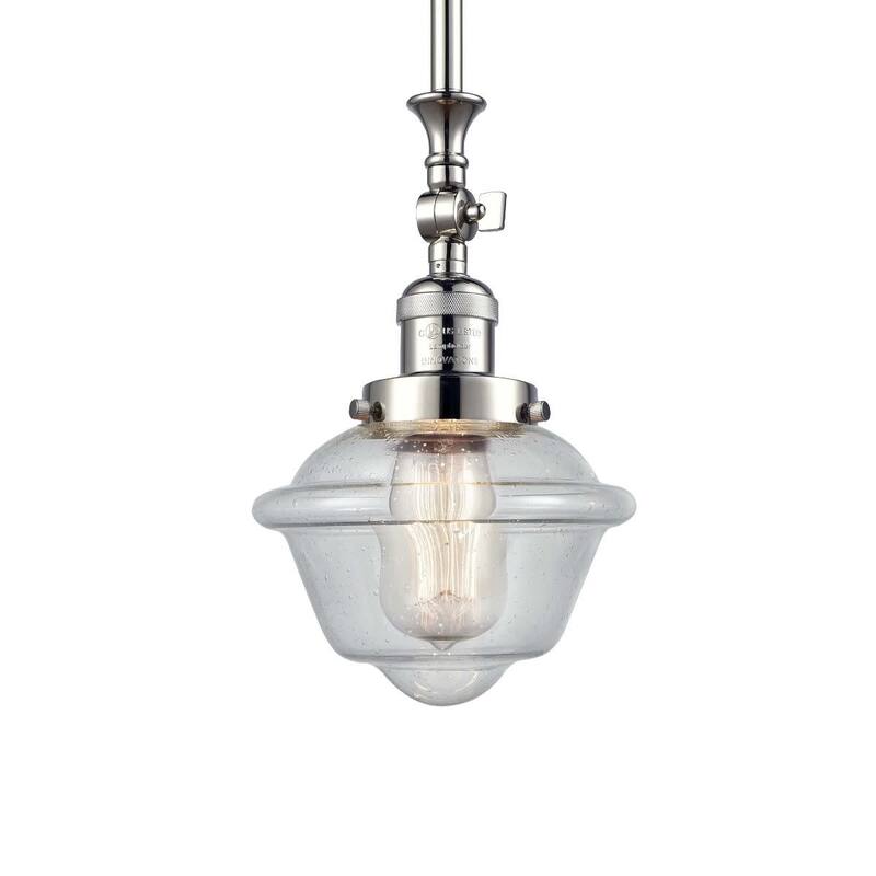 Innovations Lighting Small Oxford Single Light 8" Wide Mini Pendant - Polished Nickel / Seedy