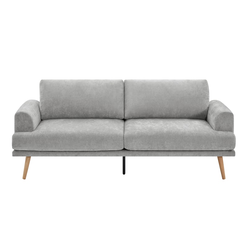 Christopher Knight Home - Loro Modern 79.9" Chenille Upholstered 3-Seater Sofa with Solid Wood Legs & Removable Cushion