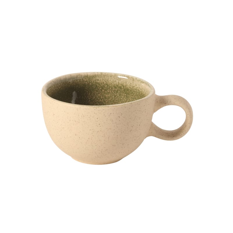 Gibson Elite Manila Bay 8-Piece Stoneware 5 oz Reactive Glaze Expresso & Coffee Cup and Saucer Set, Assorted Colors