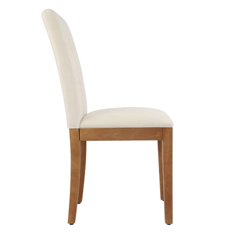 Upholstered Dining Chairs with Tufted High Back and Brushed Legs Set of 2