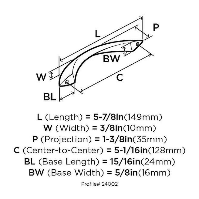 Amerock Essential'Z 5 Inch (128mm) Center to Center Arch Cabinet Pull