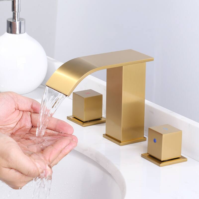 WOWOW 8-inch Two Handle Waterfall Bathroom Faucet