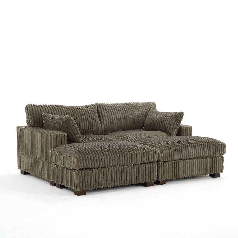 Oversized U-shaped Plush Modular Sectional Sofa Set