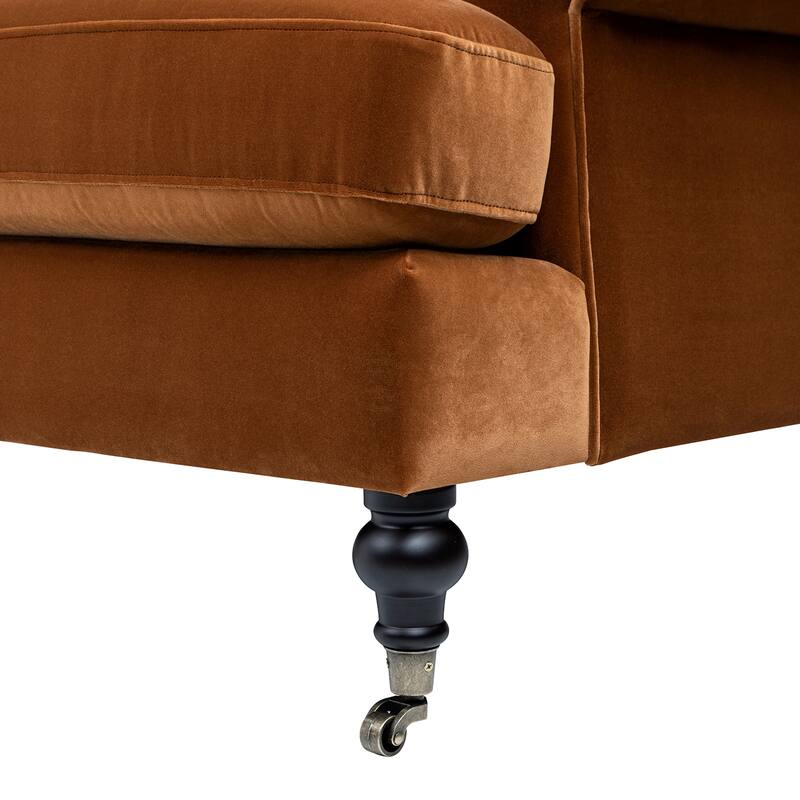 Alana Lawson 88 Inch Living Room Sofa – Three Cushion Couch with Rolled Arms and Tight Back – Minimal Assembly Required