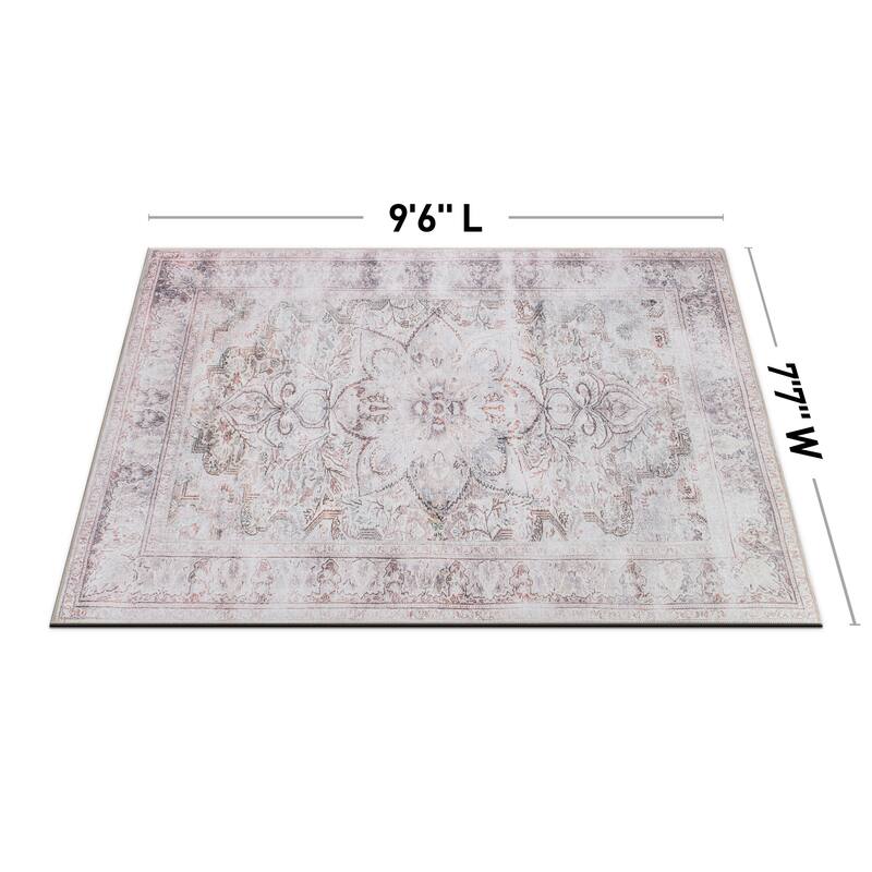 Bohemian Distressed Vintage Machine Washable Area Rug