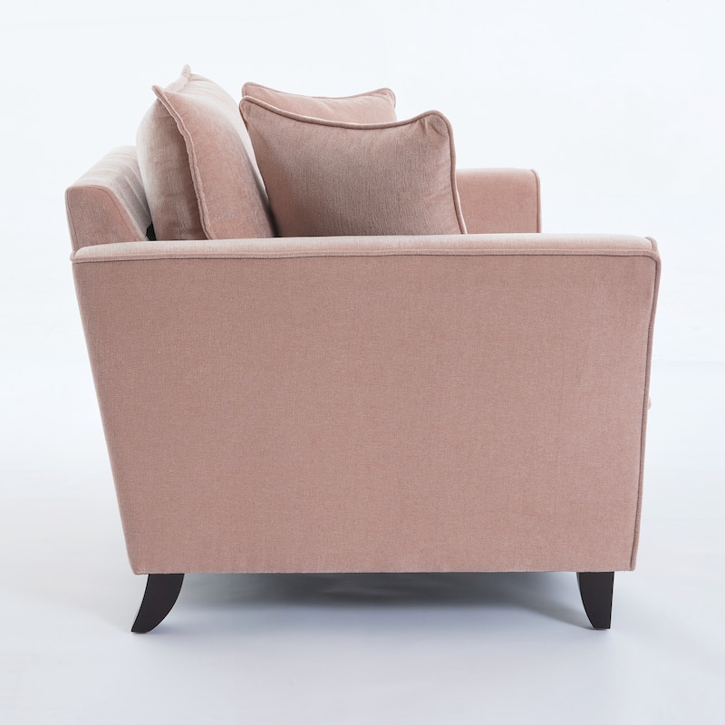 Oversized Armchair, Chenille Fabric, Comfy Chair and a Half Single Sofa with Pillow for Living Room Bedroom Office Apartment