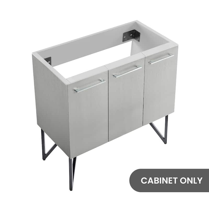 Swiss Madison SM-BV233-C Annecy 18" Single Free Standing Vanity - Brushed Grey - Ash Finish
