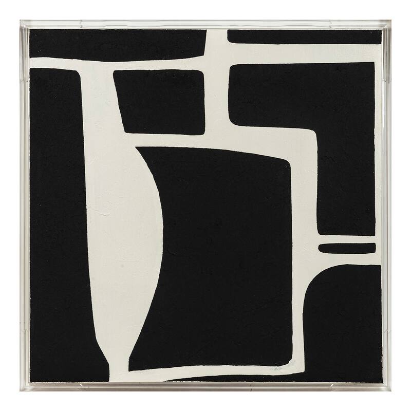 Canvas Wall Art Wood Frame Abstract Decorative Design - 40" Multi