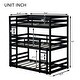 preview thumbnail 3 of 15, American Design Twin over Twin over Twin Triple Rubber Wood Bunk Bed,Kid's Triple Bed