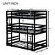 preview thumbnail 3 of 25, Detachable Triple Twin Bunk Bed with Two Built-in Ladders,Guardrails