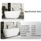 preview thumbnail 9 of 11, Acrylic Freestanding Flatbottom Soaking Bathtub in White