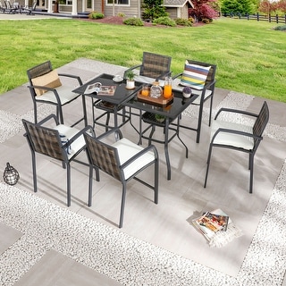 Patio Festival Outdoor 6-Person Square Dining Set