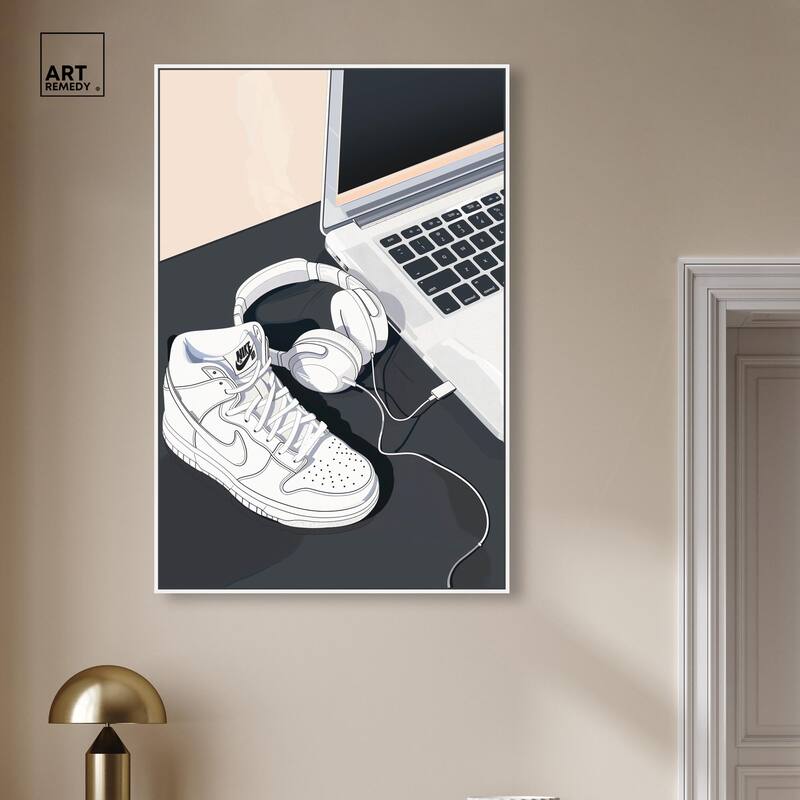 Laptop Sneaker Study Canvas by Art Remedy