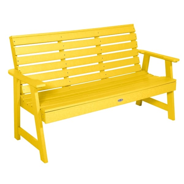 slide 2 of 7, BAHIA VERDE OUTDOORS Riverside 5-Foot Garden Bench Sunbeam Yellow