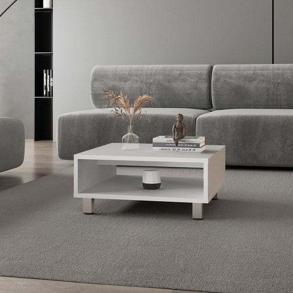 slide 2 of 12, Avondale Coffee Table in Melamine with Open Storage White