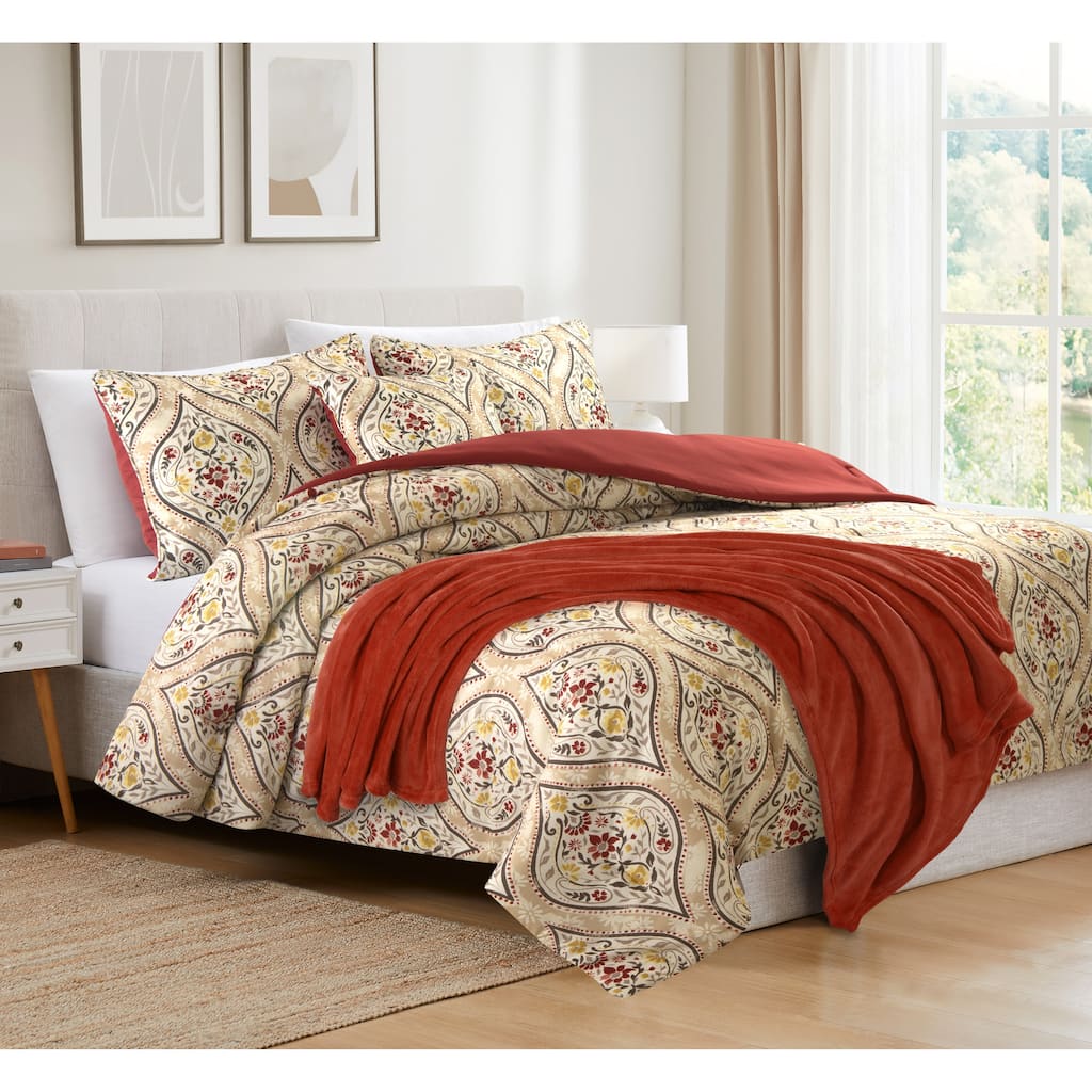 Seraphina Comforter Set with Plush Throw
