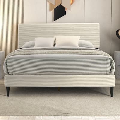 Bayson Wood Frame Queen Platform Bed With Headboard