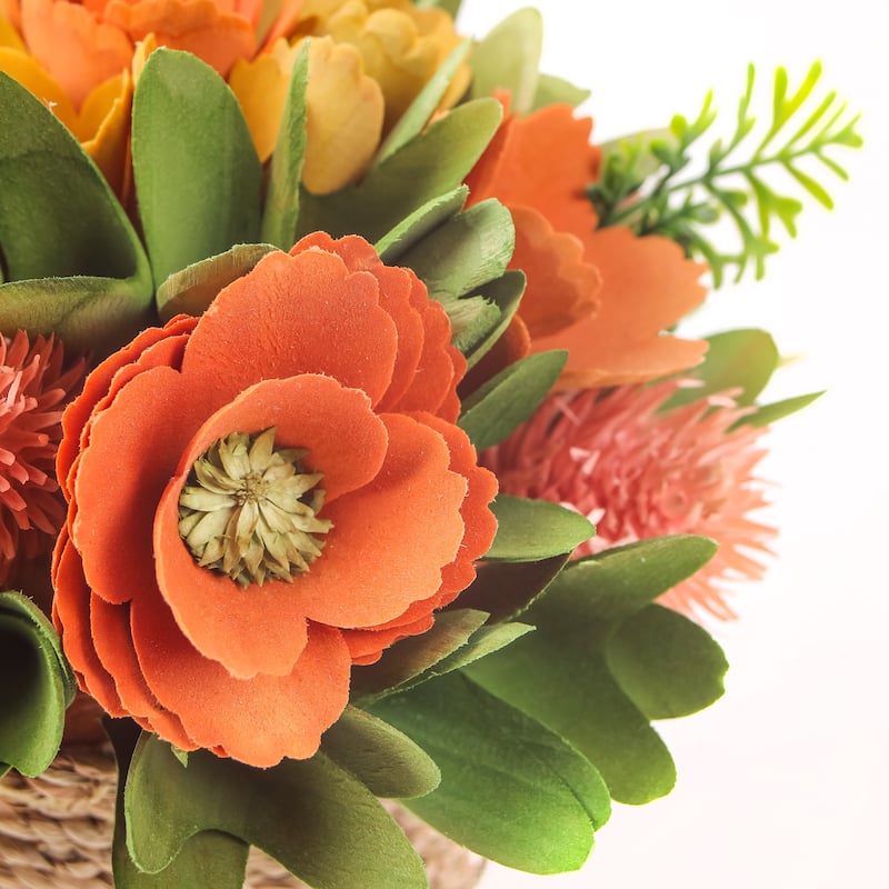 National Tree Company 8 in. Spring Rope Basket Floral Bundle