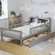 preview thumbnail 19 of 34, Twin Size Bed with Headboard Storage Rack, Two Under-Bed Drawers, Three-Side Guardrails for Safety and Security,White Grey