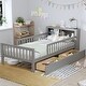 preview thumbnail 21 of 37, Twin Size Bed with Headboard Storage Rack, Two Under-Bed Drawers, Three-Side Guardrails for Safety and Security Gray