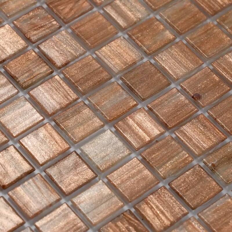 Apollo tile 12" x 12" Celestial Glossy Copper Brown Glass Tile (20 sq ft/case) - 20 Pack