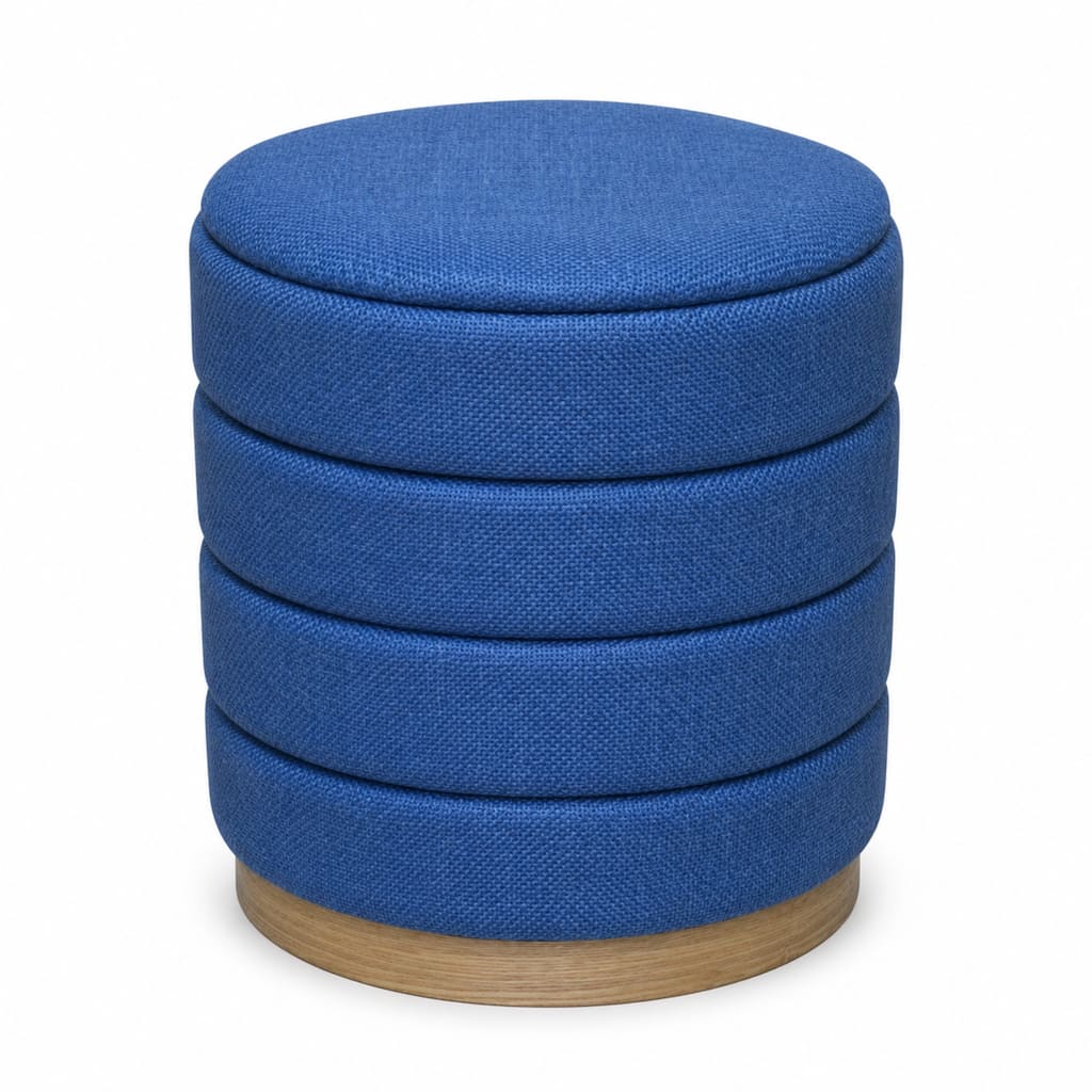 Aria Home Modern Cylinder Ottoman with Hidden Storage Upholstery Seat