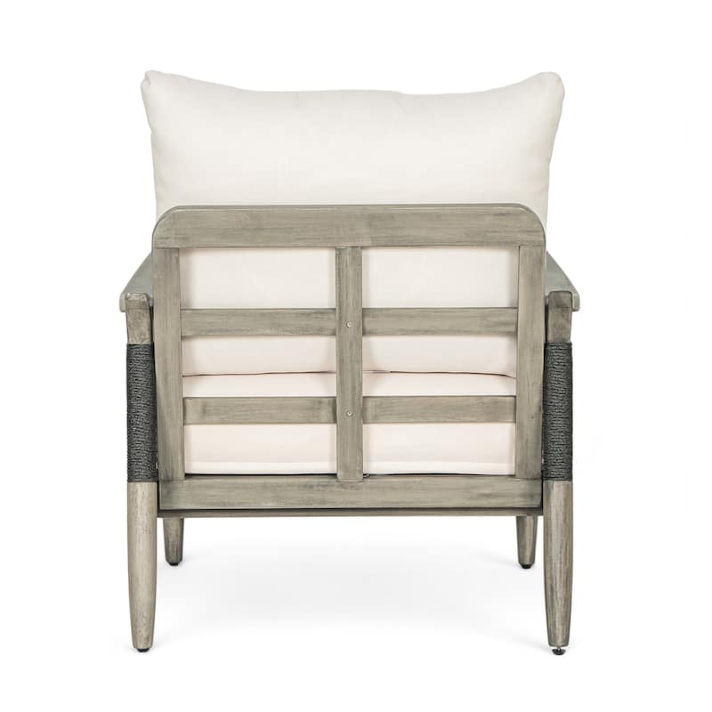 Christopher Knight Home - Riviera Acacia Wood Patio Club Chair with Woven Rope Accents