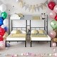 preview thumbnail 1 of 7, Modern 3 IN 1 Twin Size Triple Bunk Bed with Vent Board and Sturdy Metal Frame and Wood Slats Black