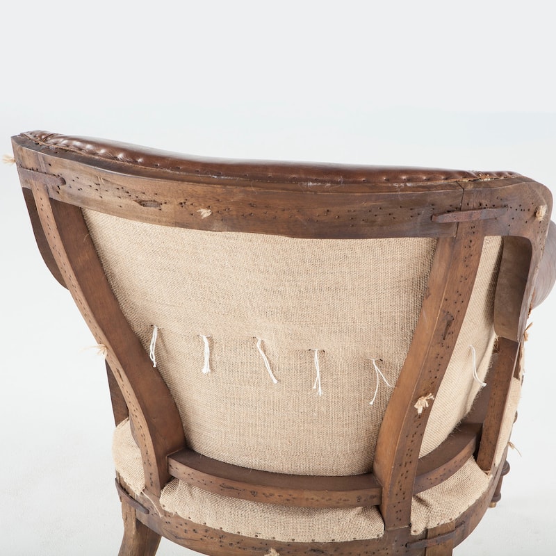 World Interiors Distressed Tobacco Leather Deconstructed Club Chair
