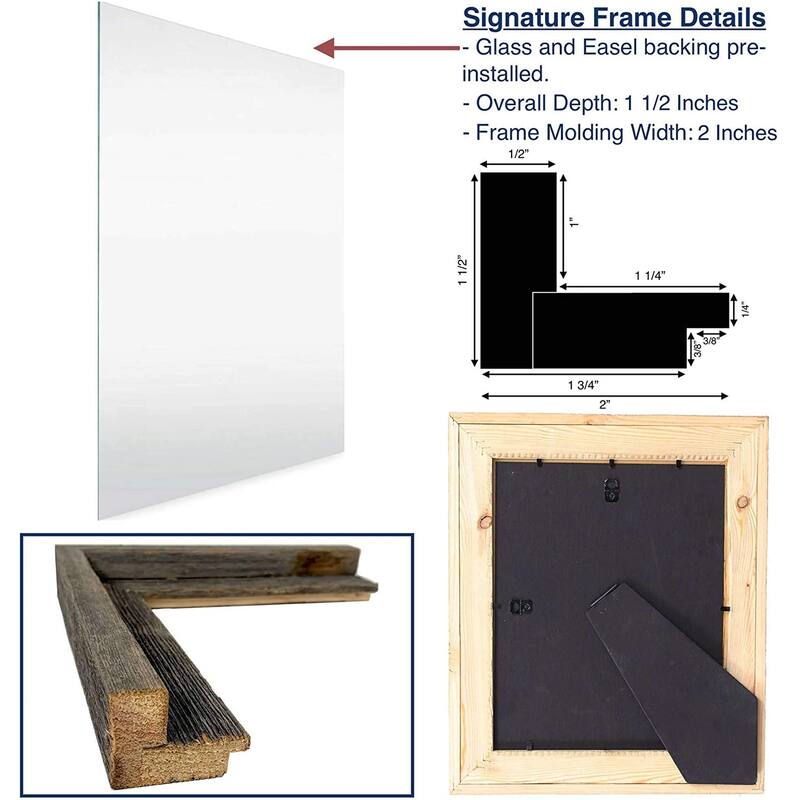 8.5" x 11" Natural Weathered Gray Picture Frame