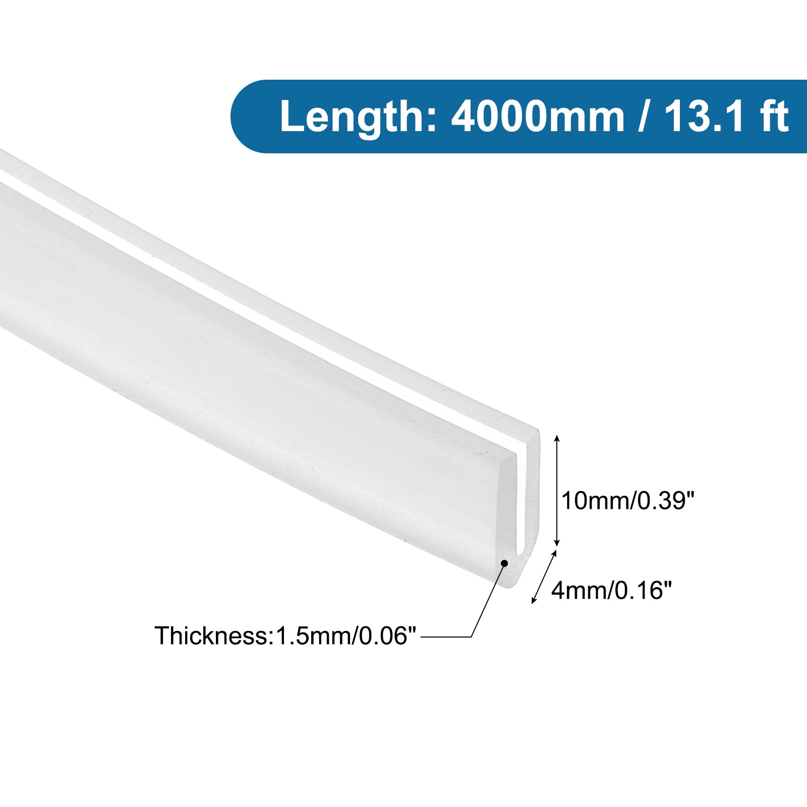 U Channel Edging Trim, Sheet Edge Guard Protector - Clear