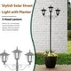 preview thumbnail 5 of 12, Glitzhome Set of 2 74"H Solar Three Head Street Light with Planter Pot Pathway Lamp
