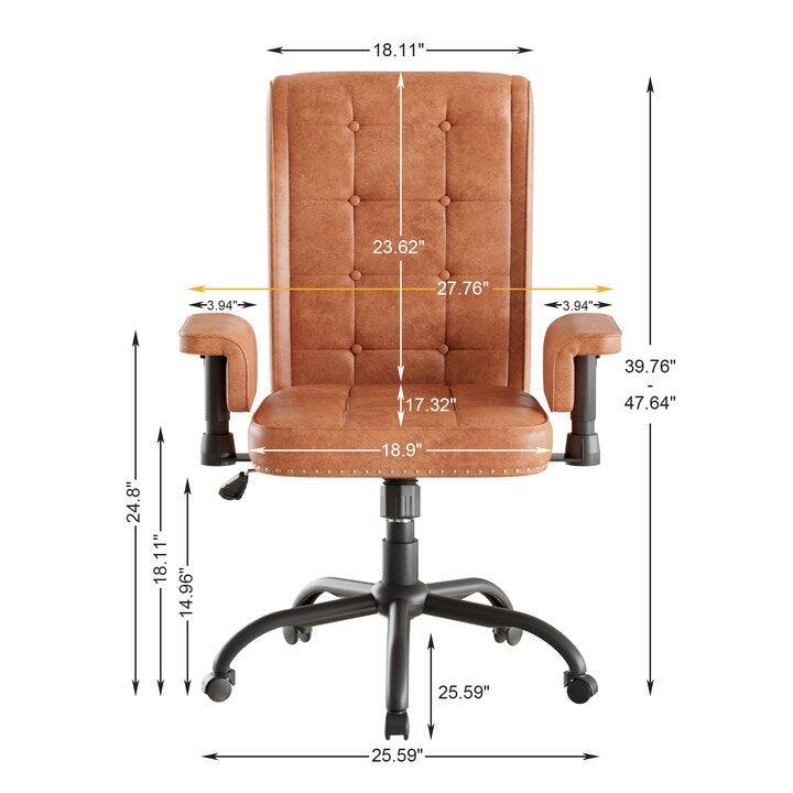 Javlergo Adjustable Home Office Desk Chair, Desk Chair Executive Office Chair Computer Chair Ergonomic Mid Back with 360° Swivel